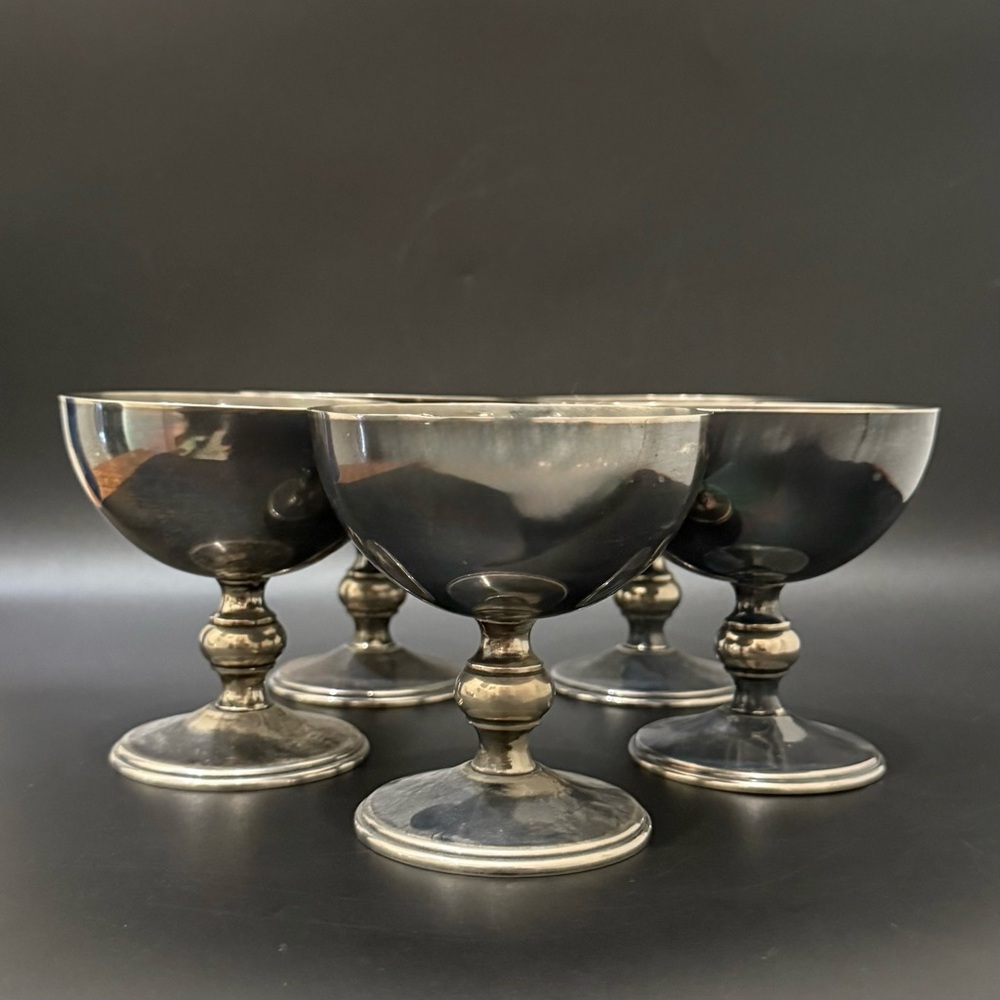 5pcs Vintage W & S BLACKINTON Silver-plate 4” Wine Goblets